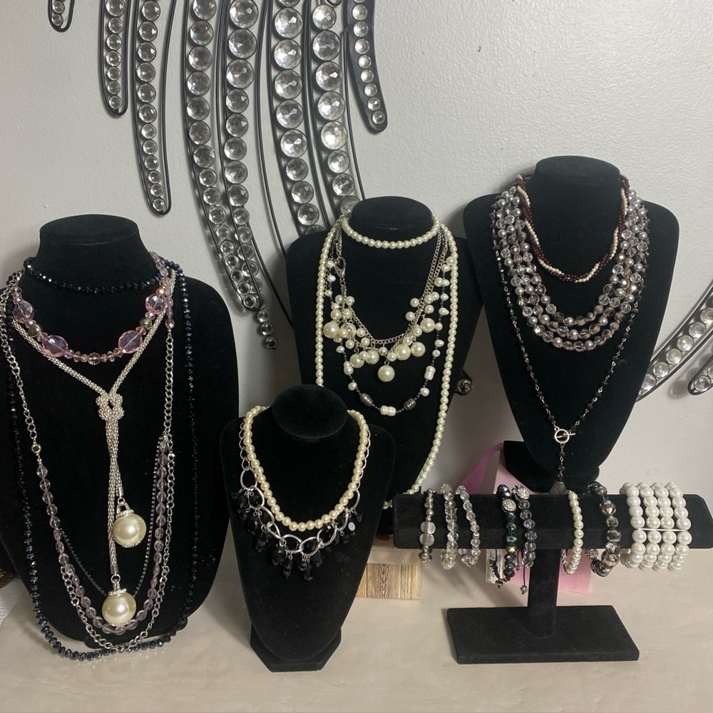 pearl glass jewelry lot#566 - Picture 1 of 11
